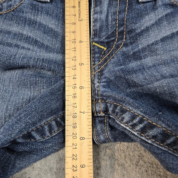 True Religion Jeans Womens 27 Fits 30x33 Blue Denim Straight Leg Flap Pocket Y2k - Picture 12 of 14